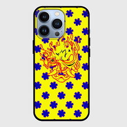 Чехол iPhone 13 Pro Samurai fire logo steel