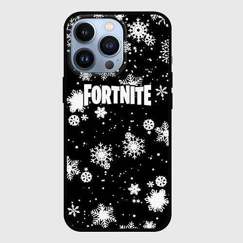 Чехол iPhone 13 Pro Fortnite winter snow / 3D-Черный – фото 1