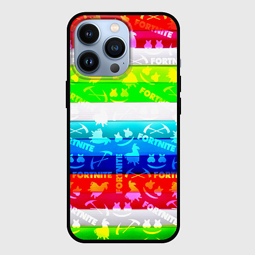 Чехол iPhone 13 Pro Fortnite color line / 3D-Черный – фото 1