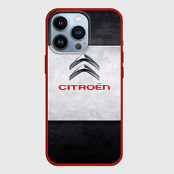 Чехол для iPhone 13 Pro Citroen grey metal, цвет: 3D-красный