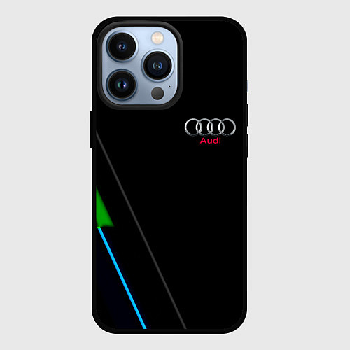 Чехол iPhone 13 Pro AUDI geometry line / 3D-Черный – фото 1