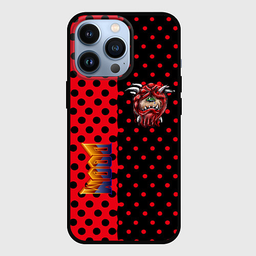 Чехол iPhone 13 Pro Doom pattern steell / 3D-Черный – фото 1