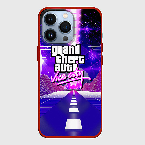 Чехол iPhone 13 Pro GTA vice city retrovawe / 3D-Красный – фото 1