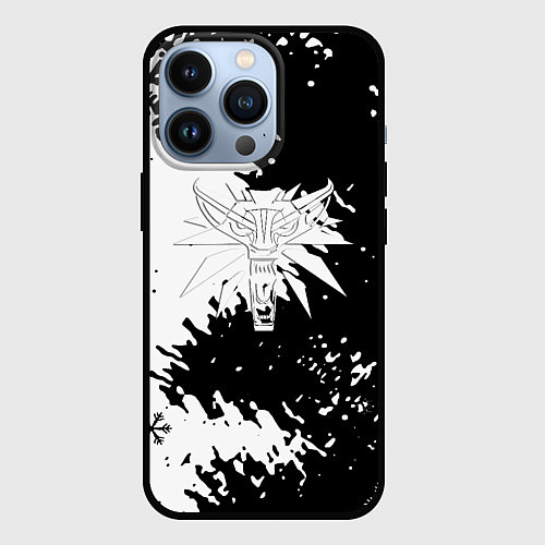Чехол iPhone 13 Pro Ведьмак снежинки / 3D-Черный – фото 1