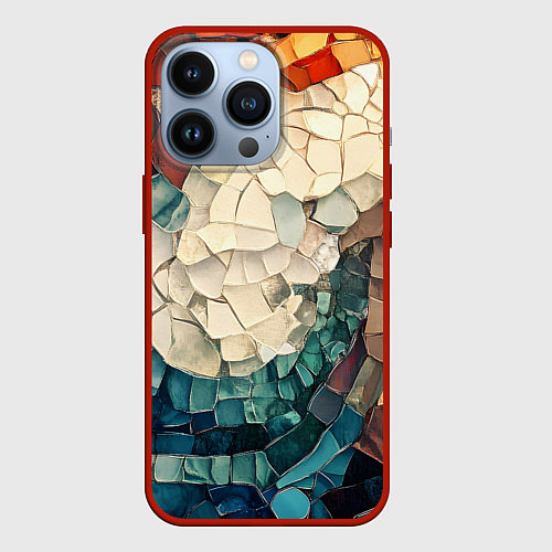 Чехол iPhone 13 Pro Мозаика в виде плитки / 3D-Красный – фото 1