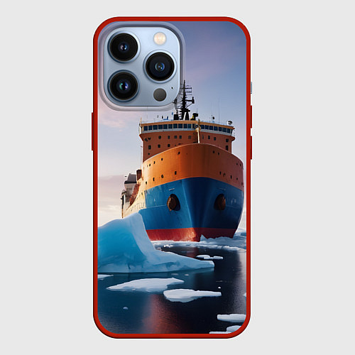 Чехол iPhone 13 Pro Северный морской путь / 3D-Красный – фото 1