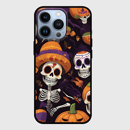 Чехол iPhone 13 Pro Страшилки хэллоуин / 3D-Черный – фото 1