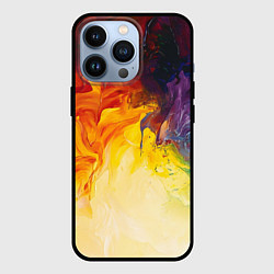 Чехол для iPhone 13 Pro Подтеки масляных красок, цвет: 3D-черный