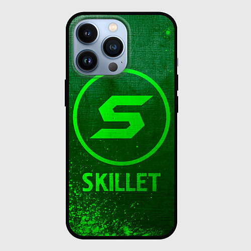 Чехол iPhone 13 Pro Skillet - green gradient / 3D-Черный – фото 1