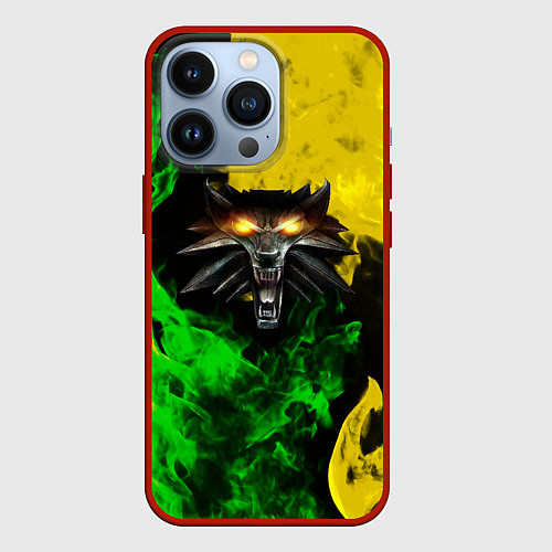 Чехол iPhone 13 Pro The Witcher in fire / 3D-Красный – фото 1