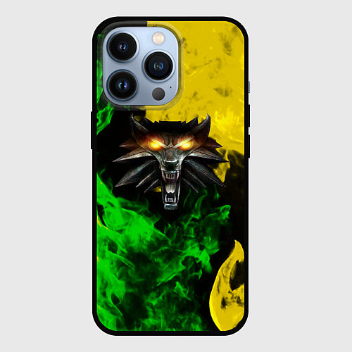 Чехол iPhone 13 Pro The Witcher in fire / 3D-Черный – фото 1