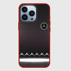 Чехол для iPhone 13 Pro Mercedes benz carbon steel, цвет: 3D-красный