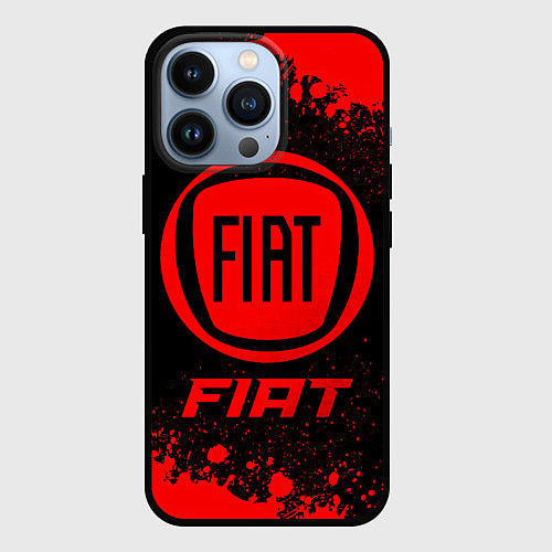 Чехол iPhone 13 Pro Fiat - red gradient / 3D-Черный – фото 1