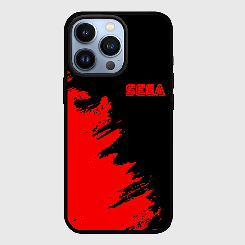 Чехол iPhone 13 Pro SEGA краски красные / 3D-Черный – фото 1