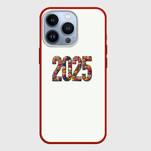 Чехол iPhone 13 Pro Цифры 2025 из разноцветных цветов / 3D-Красный – фото 1