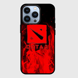 Чехол iPhone 13 Pro DOTA 2 лого в огне