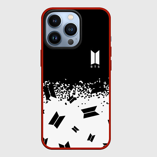 Чехол iPhone 13 Pro Marshmello dj pattern краски / 3D-Красный – фото 1