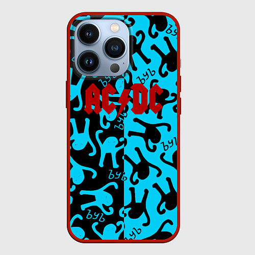 Чехол iPhone 13 Pro ACDC mem party / 3D-Красный – фото 1