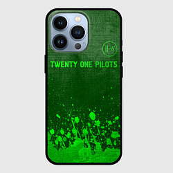 Чехол для iPhone 13 Pro Twenty One Pilots - green gradient посередине, цвет: 3D-черный