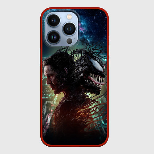 Чехол iPhone 13 Pro Веном и Эдди / 3D-Красный – фото 1