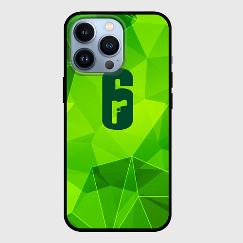 Чехол iPhone 13 Pro Rainbow Six green poly / 3D-Черный – фото 1