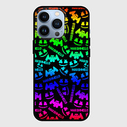 Чехол для iPhone 13 Pro Marshmello neon steel pattern, цвет: 3D-черный