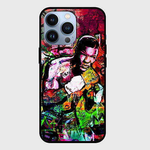 Чехол iPhone 13 Pro Майк Тайсон граффити / 3D-Черный – фото 1