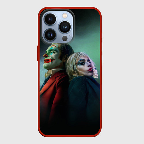 Чехол iPhone 13 Pro Харли и Джокер / 3D-Красный – фото 1