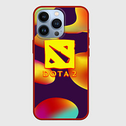 Чехол для iPhone 13 Pro Dota 2 неоновая абстракция, цвет: 3D-красный