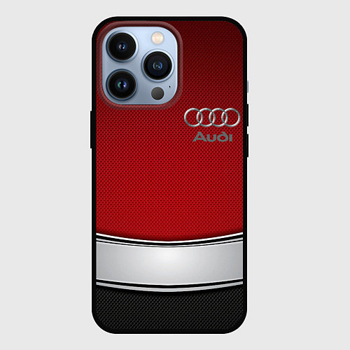 Чехол iPhone 13 Pro Audi metal car steel / 3D-Черный – фото 1