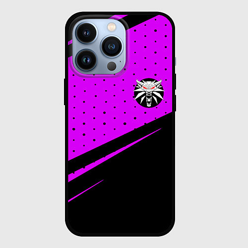 Чехол iPhone 13 Pro The Witcher geometry / 3D-Черный – фото 1
