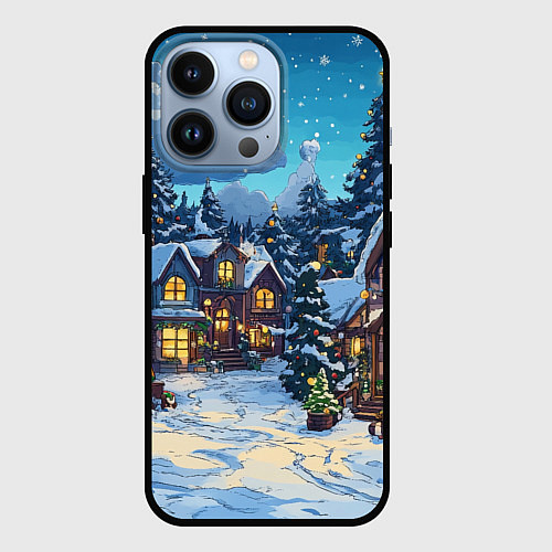 Чехол iPhone 13 Pro Город перед новым годом / 3D-Черный – фото 1
