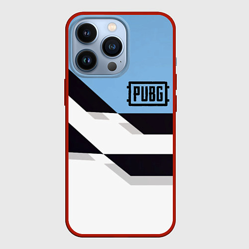 Чехол iPhone 13 Pro PUBG geometry steel / 3D-Красный – фото 1