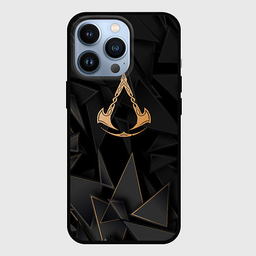 Чехол iPhone 13 Pro Assassins Creed golden poly / 3D-Черный – фото 1