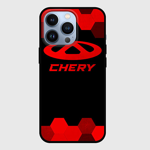 Чехол iPhone 13 Pro Chery - red gradient / 3D-Черный – фото 1