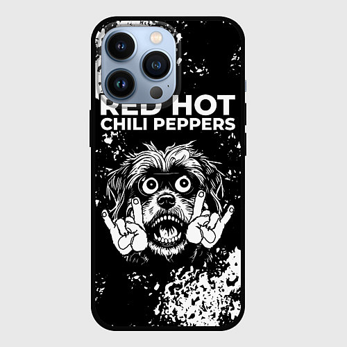 Чехол iPhone 13 Pro Red Hot Chili Peppers рок пес / 3D-Черный – фото 1