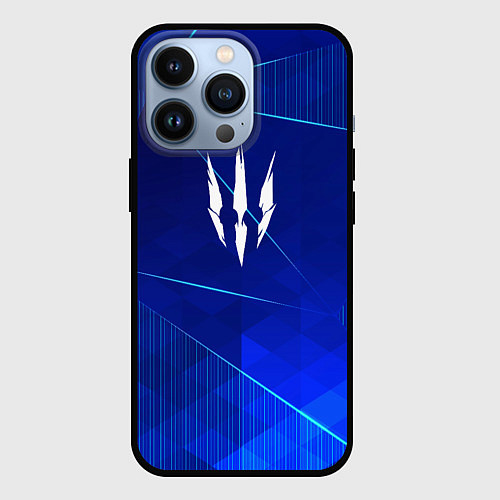 Чехол iPhone 13 Pro The Witcher blue poly / 3D-Черный – фото 1