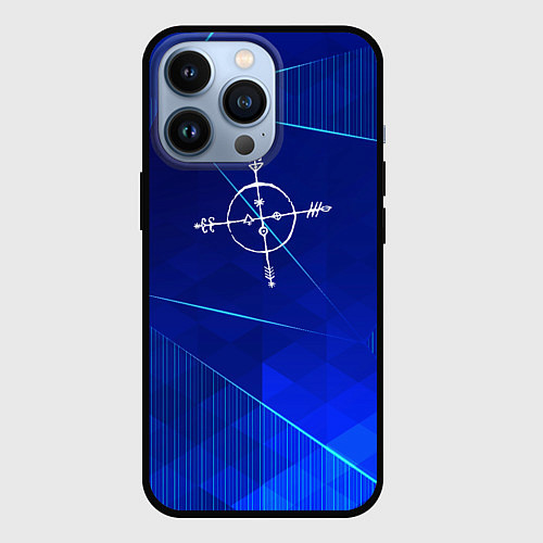 Чехол iPhone 13 Pro Megadeth blue poly / 3D-Черный – фото 1