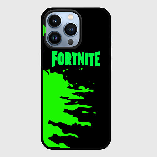 Чехол iPhone 13 Pro Fortnite краски звезды / 3D-Черный – фото 1