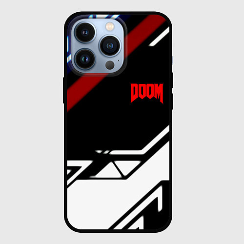 Чехол iPhone 13 Pro Doom steel geometry / 3D-Черный – фото 1