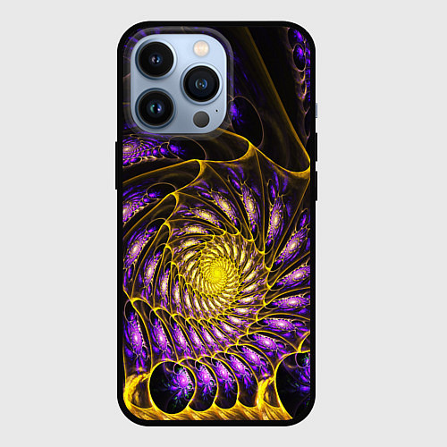 Чехол iPhone 13 Pro Fractal illusion steel / 3D-Черный – фото 1