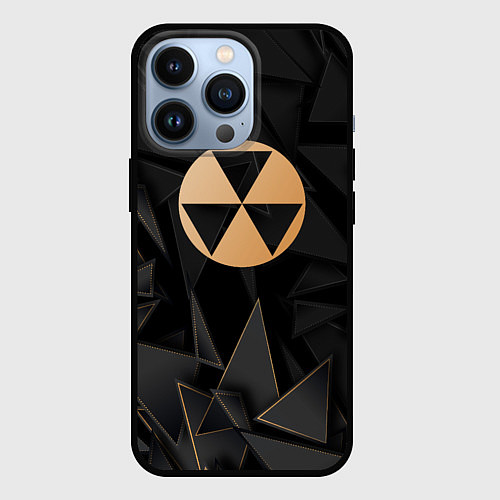 Чехол iPhone 13 Pro Fallout golden poly / 3D-Черный – фото 1