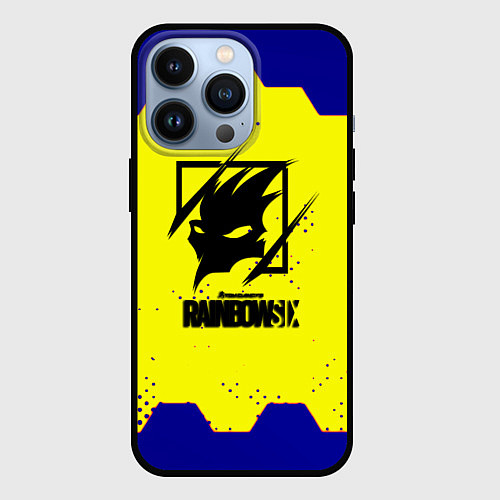 Чехол iPhone 13 Pro Rainbow six hexagon steel / 3D-Черный – фото 1