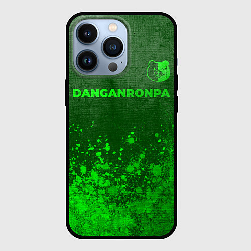 Чехол iPhone 13 Pro Danganronpa - green gradient посередине / 3D-Черный – фото 1