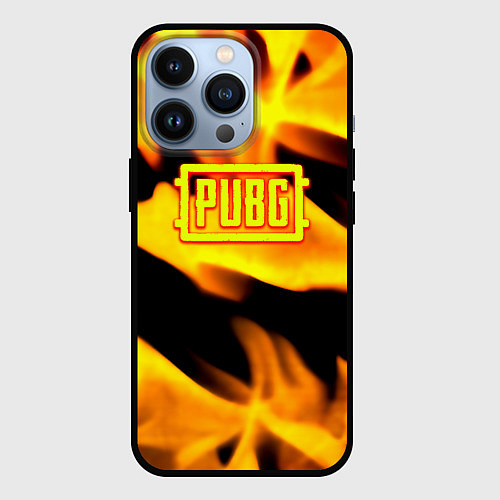 Чехол iPhone 13 Pro PUBG fire steel / 3D-Черный – фото 1