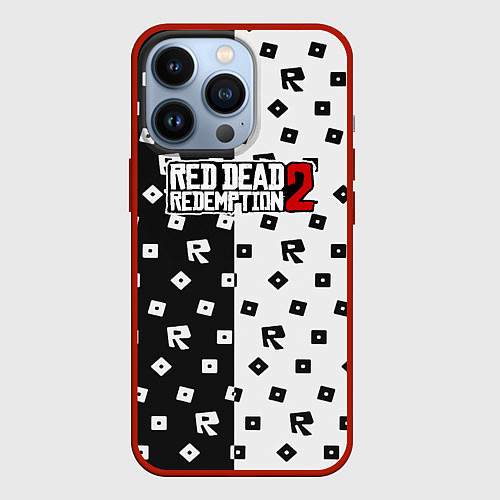 Чехол iPhone 13 Pro Red Dead Redemption 2 pattern / 3D-Красный – фото 1