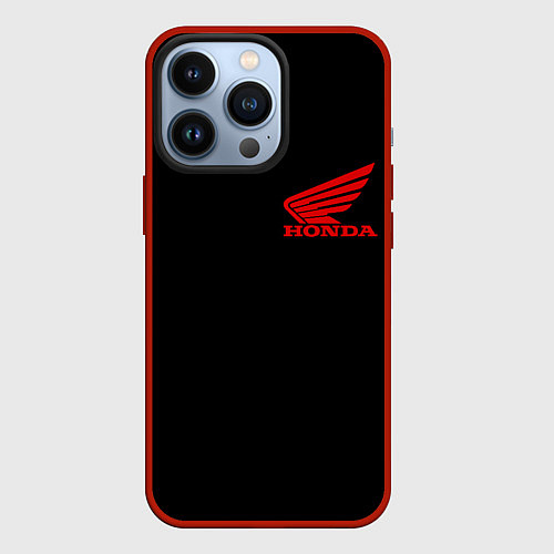 Чехол iPhone 13 Pro Honda red logo auto steel / 3D-Красный – фото 1