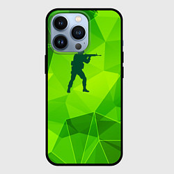 Чехол для iPhone 13 Pro Counter Strike green poly, цвет: 3D-черный