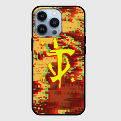 Чехол iPhone 13 Pro Doom камуфляж глитч