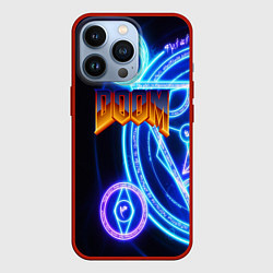 Чехол для iPhone 13 Pro Doom мистические символы, цвет: 3D-красный